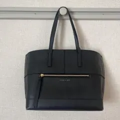 【ポーチ付き】CHARLES & KEITH トートバッグ ブラック A4可