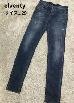 美品 eleventy 5 TASCHE ダメージ加工 スキニーデニムパンツ
