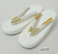 草履 単品 合皮 二段 二枚芯 24cm フリーサイズ 白色 NO43239