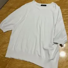 GALLORIA ホワイト 五分袖 Tシャツ LL