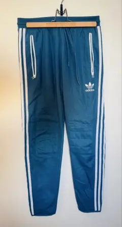 【美品】adidas ジョガーパンツ 水色 ストライプ