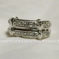 Pt900 天然ダイヤモンド0.50ctダブルラインリング8.02g - メルカリ
