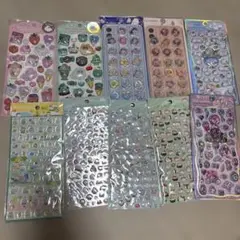 10枚セット まとめ売り プチドロップシール　シマエナガ　おはじきのサムネイル