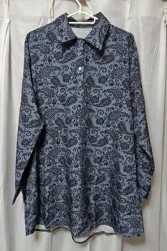 ペイズリー柄 長袖シャツ XL