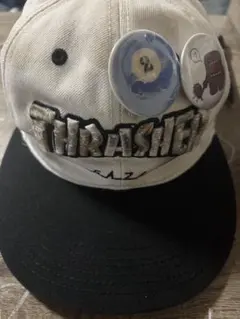 THRASHER キャップ 帽子 ホワイト ブラック