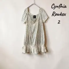 Cynthia RowleyVネック リブニットワンピースノースリーブ体型カバー