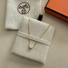 エルメス＊ミニポップH＊ネックレス＊ピンク＊ローズドラジェ＊ピンクゴールド