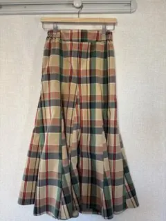 チェック柄フレアスカート