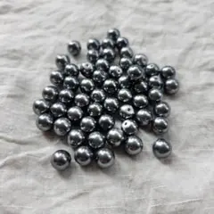 【極美品】ミチコロンドン パール 57粒（約7mm）資材・素材　ダークグレー