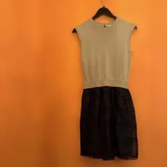 お値下げ‼️JILL STUART ノースリーブワンピース S ベージュ/黒　美品