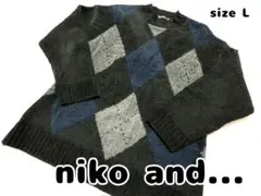 niko and ... ニコアンド アーガイルニットセーター　 大きめのサムネイル