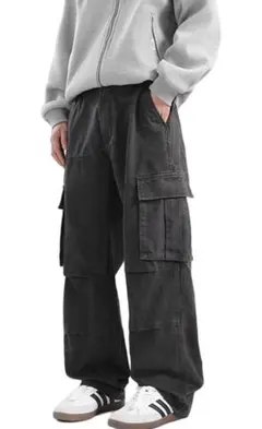 春秋冬 カーゴパンツ ズボン メンズ スラックス ボトムス スマホポケット付き