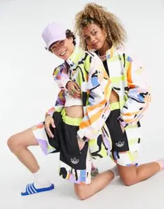 adidas カラフルナイロンジャケット M