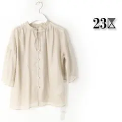 949* 新品 23区 【洗える】ソフトシアーフィルム ギャザー ブラウス 38のサムネイル
