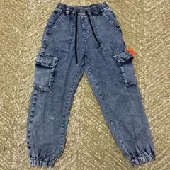 ダークブルー カーゴパンツ リブ付きのサムネイル