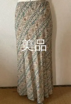 SCAPA 花柄ストライプロングスカートサイズ 38のサムネイル