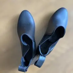 ブラック レインシューズ 防水 サイドゴア