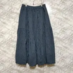 サSM2 マンサモスモス ロングフレアスカート ギンガムチェック ウエストゴム