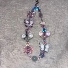 ビーズストラップ　携帯ストラップ　キーホルダー　韓国　y2k スクバ