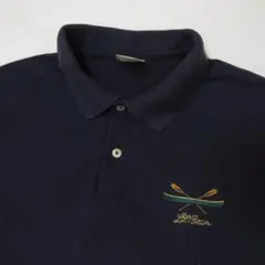 90s　USA製　L.L.Bean　鹿の子ポロシャツ　ネイビーのサムネイル