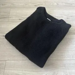 ZARA ブラック リブ編み ニットセーターのサムネイル