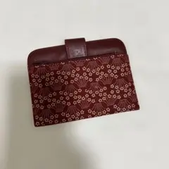 印傳屋 ミニ財布 ボルドー 小花柄のサムネイル