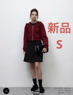 GU ボックスプリーツスカート　ミニスカート　プリーツ　ミニ　ブラック　黒　S