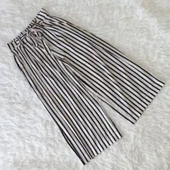 『ザラトラファルックコレクション』 (XS) サテン調ストライプワイドパンツ