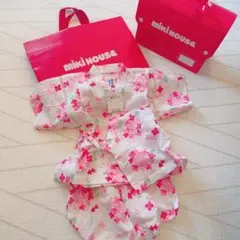 ミキハウス /ベビー甚平/あじさい金魚/80/