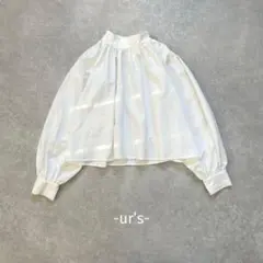 ur’s/長袖ブラウス/L/ホワイト/ボリューム袖/綺麗め/大人可愛い