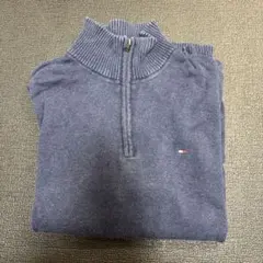 TOMMY HILFIGER ダークブルー ハーフジップセーター XL