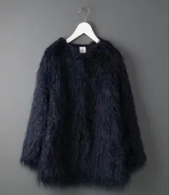 6(roku) フェイクファーコート ネイビー36ユナイテッドアローズ