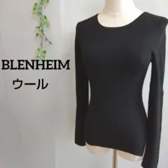 ブレンヘイム ウール クルーネック リブニット 黒 S