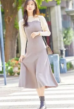 最終価格！！tocco closet ビスチェ風　切り替えニットワンピース