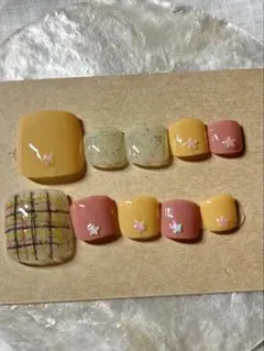 フット用ネイルチップ、ポップ、スター、チェック