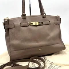 ローレンラルフローレン ハンドバッグ 2way レザー ブラウンベージュのサムネイル