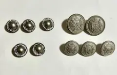 シルバー金属製ボタン 2種類5個セット
