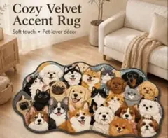 新品 犬柄 バスマット 玄関マット 滑り止め付き アニマル　たくさんの犬　猫