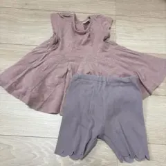 petit main 薄紫チュニックとショートパンツセット 100cm