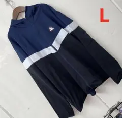 Lサイズメンズ胸反射プリントパーカージャケットネイビー黒