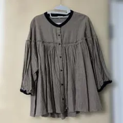 Samansa Mos2 ブラウン五分袖 トップス