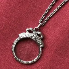 ￼￼拡大鏡ペンダント ルーペネックレス シニアアクセサリー シルバー 美品
