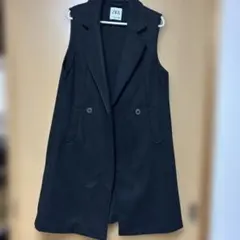 ZARA ブラック ノースリーブジャケットロング