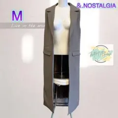 【美品】 ＆.NOSTALGIA 千鳥格子柄　ジレ　ベスト　ロング丈　C4のサムネイル