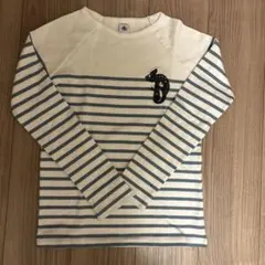 プチバトー ストライプ　カメレオン　長袖カットソー