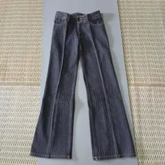 レトロ ZAZIE ワイドデニムパンツ ブラックのサムネイル