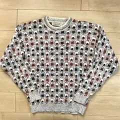 【90s古着】CROSSINGS USA製　コットンニット　ゴルフ柄