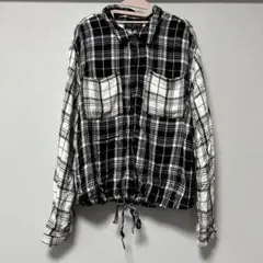 LANE BRYANT ドローストリング付きチェックシャツ【2XL】