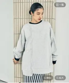 レプシィム リメイク裏毛チュニックワンピース グレー Fサイズ