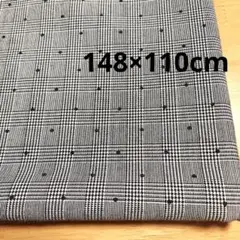 グレンチェック柄コットン生地 はぎれ ドット柄 布地